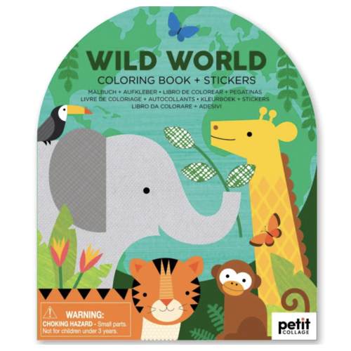  Wild World Coloring Book with Stickers 