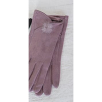 Microsuede Fur Pom Gloves