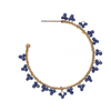 Rain Jewelry Collection Gold Blue Bead Flower Post Hoop Earrings