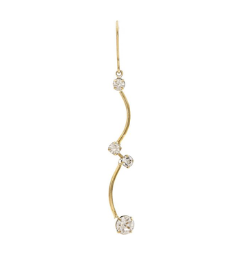 Rain Jewelry Collection Gold Brass CZ Curve Links Earrings