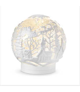 Town Scene Lighted Swirling Glitter Water Globe