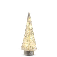 Lighted White Bottle Brush Tree