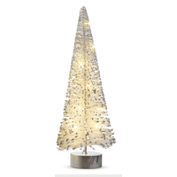 Lighted White Bottle Brush Tree