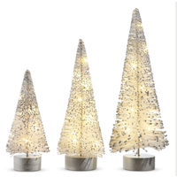 Lighted White Bottle Brush Tree