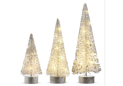  Lighted White Bottle Brush Tree 