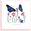 Quilling Cards Birthday Flowers and Blue Butterflies Greeting Card