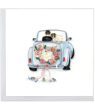 Quilling Cards Just Married Car Wedding Card