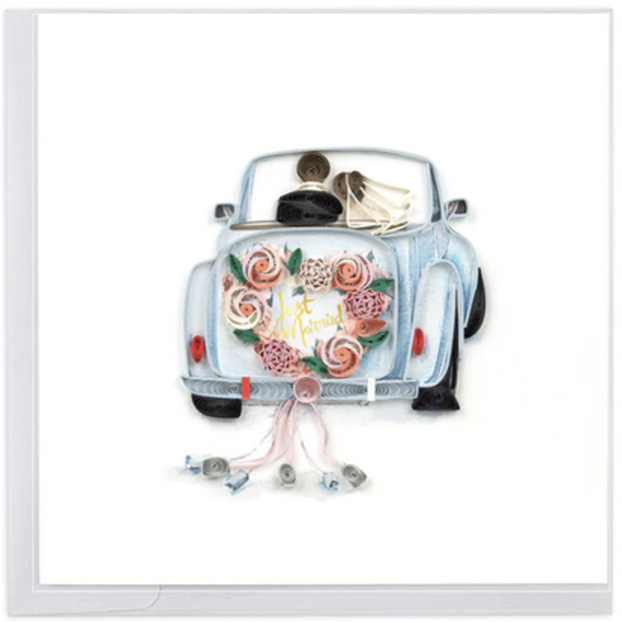 Just Married Car Wedding Card