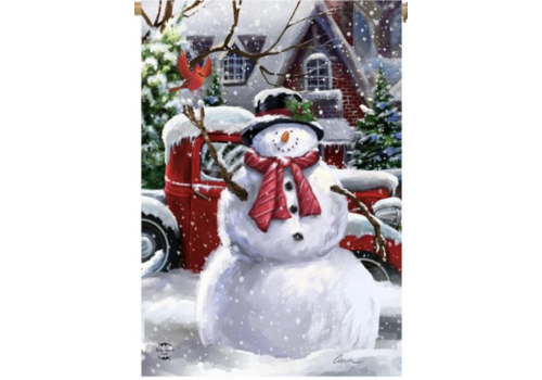  Snowfall Snowman House Flag 