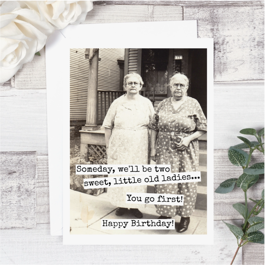 Two Sweet Little Old Ladies Birthday Card
