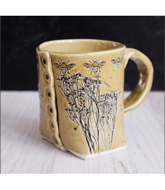 Colleen Deiss Designs Tan Bee Stoneware Mug