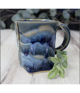 Colleen Deiss Designs Blue Drip Stoneware Mug