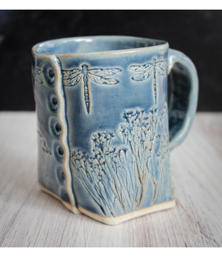 Colleen Deiss Designs Blue Dragonfly Stoneware Mug
