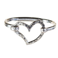 Silver Heart Hook Bracelet