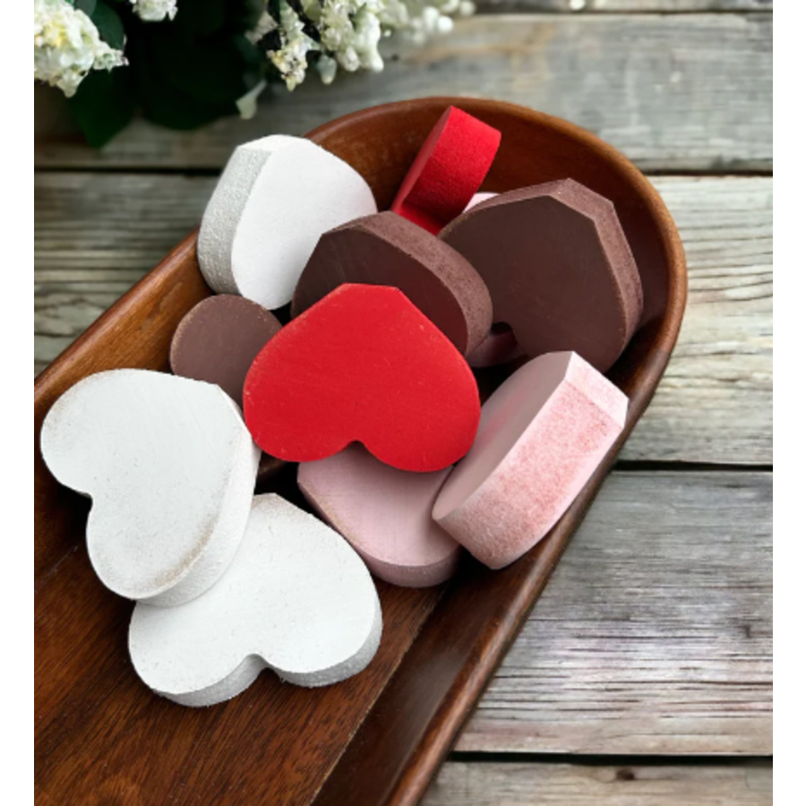 Rustic Mini Wood Hearts - Set of 3