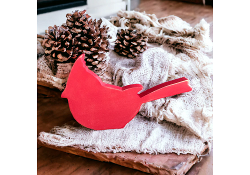  Inkwood Crafters Primitive Wood Cardinal Shelf Sitter 