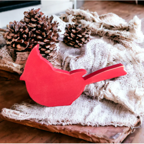  Inkwood Crafters Primitive Wood Cardinal Shelf Sitter 