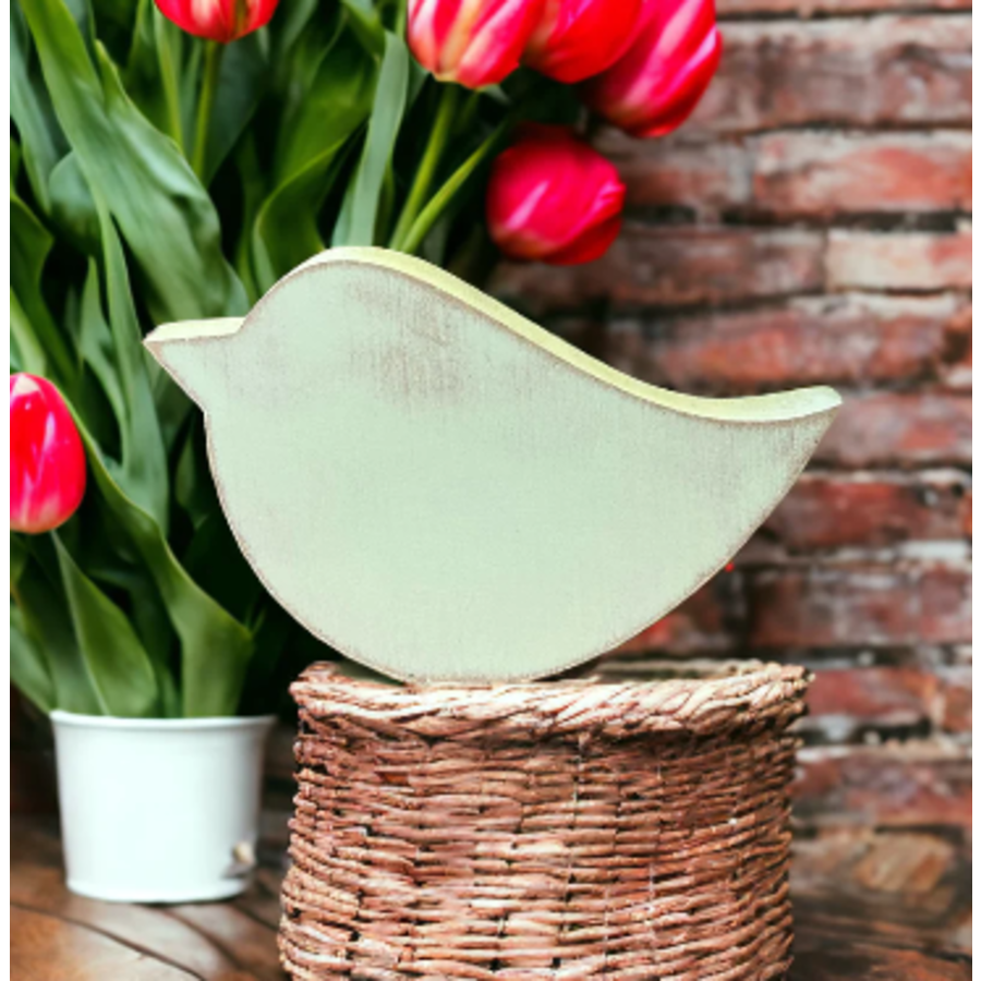 Rustic Wood Bird Shelf Sitter