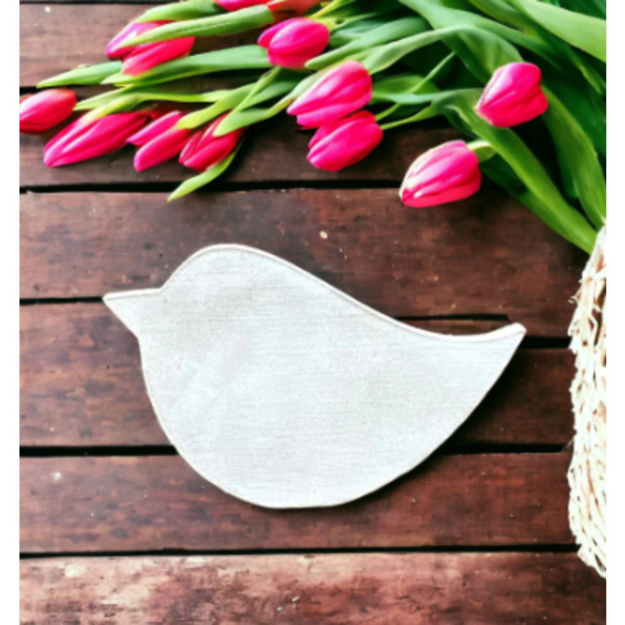 Rustic Wood Bird Shelf Sitter
