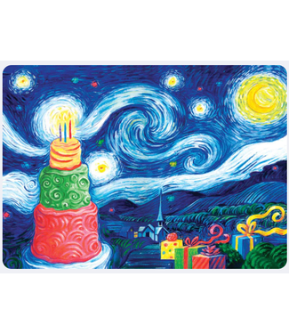 Allport Editions Starry Night with Cake Birthday Card
