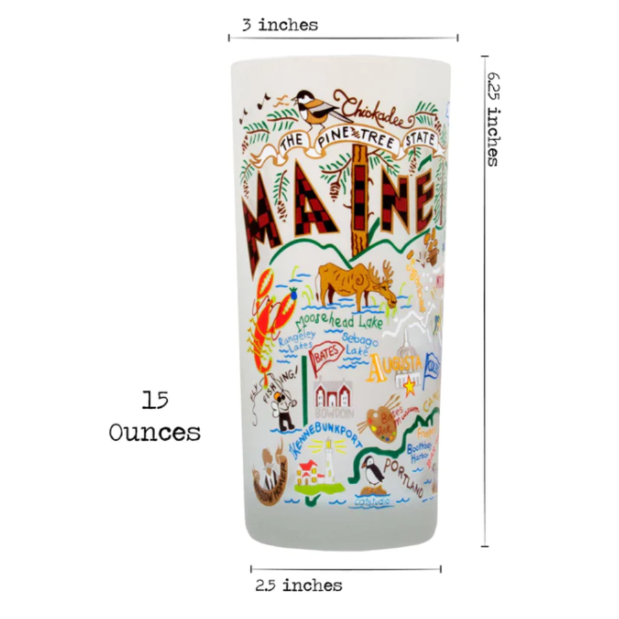 15 oz. Frosted Glass Maine