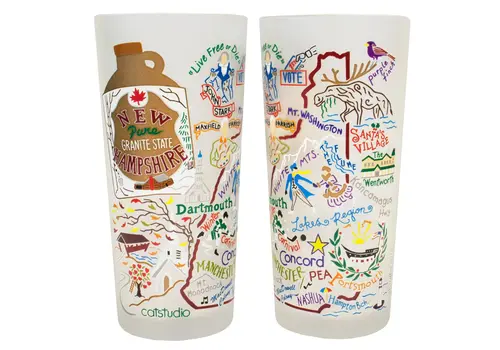  catstudio 15 oz. Frosted Glass NH Set of 2 