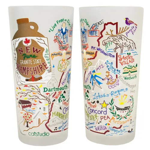  catstudio 15 oz. Frosted Glass NH Set of 2 