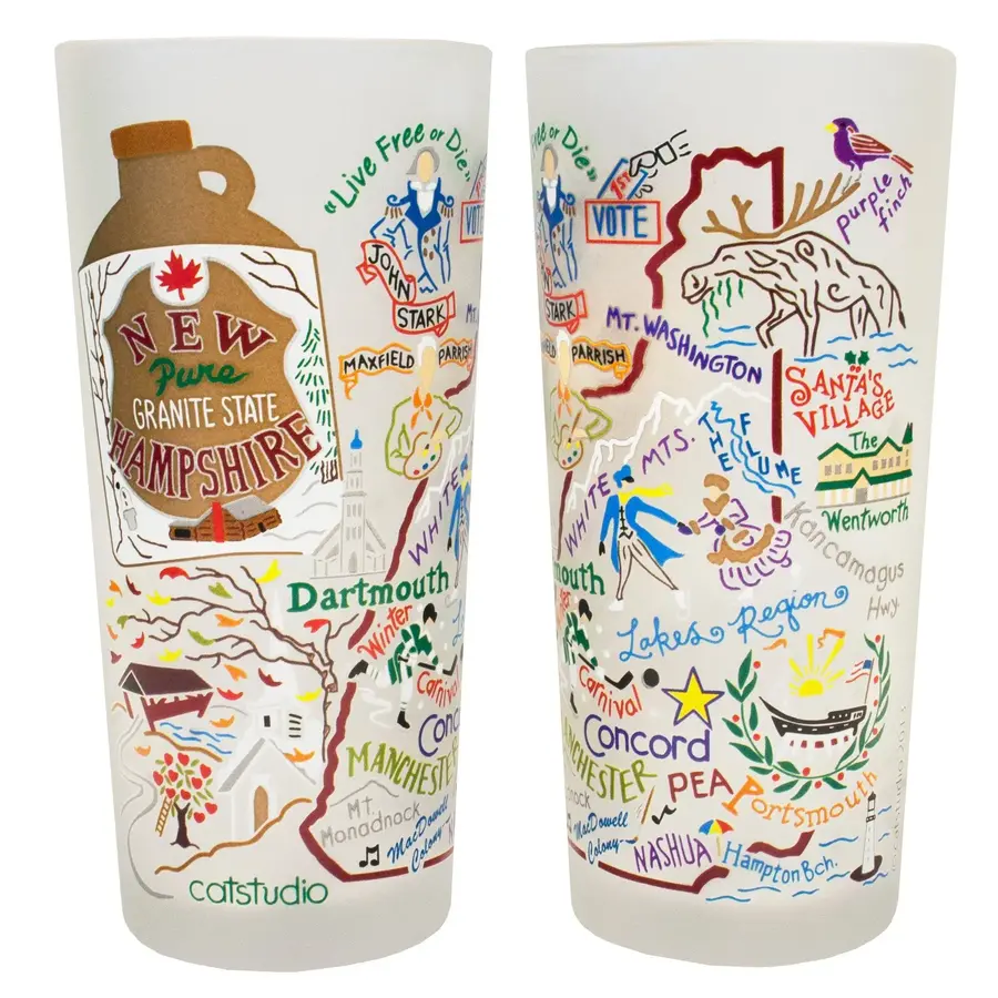 15 oz. Frosted Glass NH Set of 2