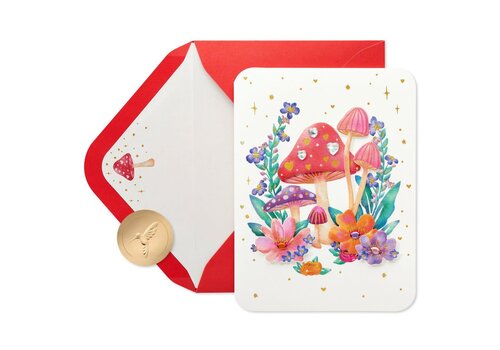  Mushrooms & Flowers Val Day Card 