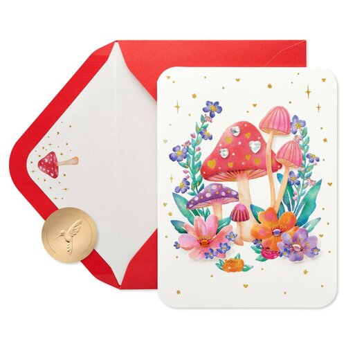  Mushrooms & Flowers Val Day Card 