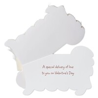 White Fur Dog w/ Letter Val Day Card