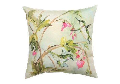 HBs on Pink Flowers Square Pillow 