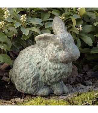 Campania International Rabbit w/ One Ear Up Cast Stone Statue