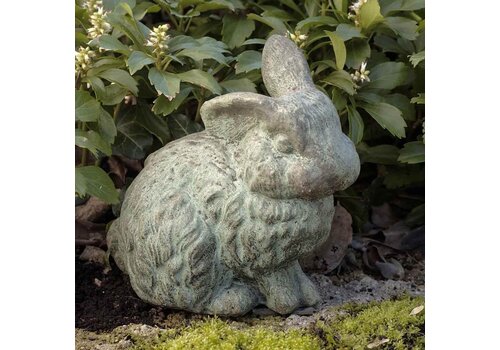  Campania International Rabbit w/ One Ear Up Cast Stone Statue 
