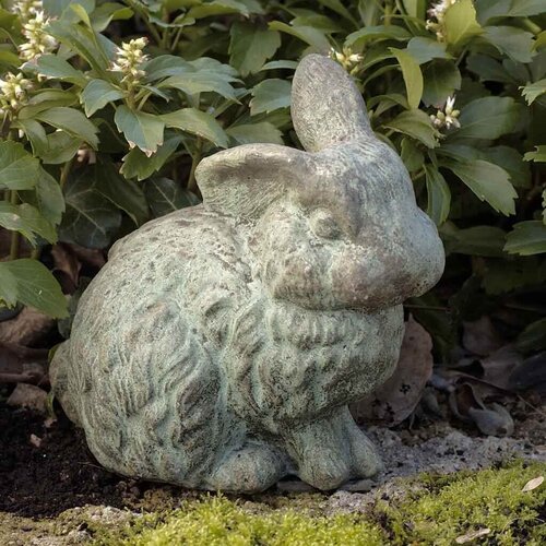  Campania International Rabbit w/ One Ear Up Cast Stone Statue 