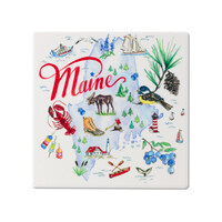 Maine State Collection Ceramic Coaster