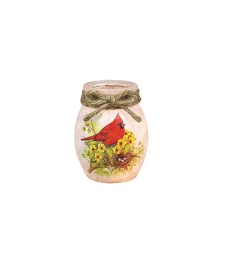 Stony Creek Cardinal Pre-Lit Small Jar