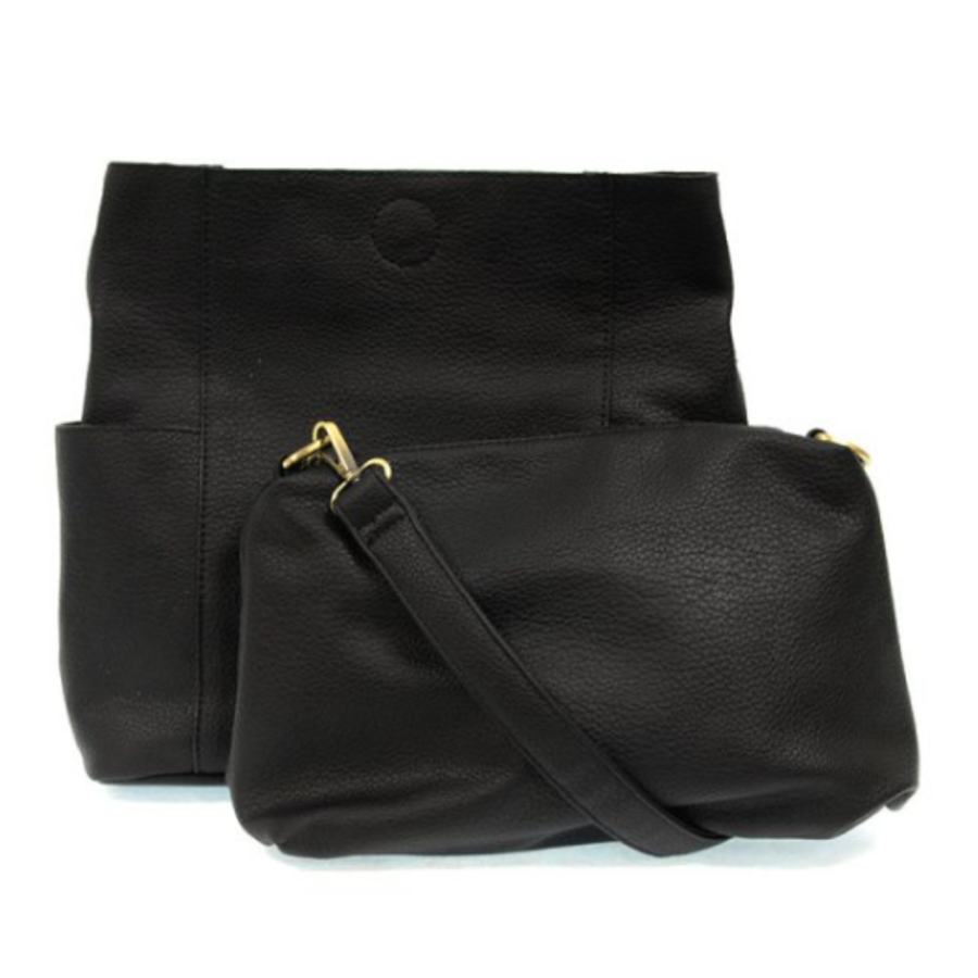 Vegan Leather Side Pocket Bucket Bag