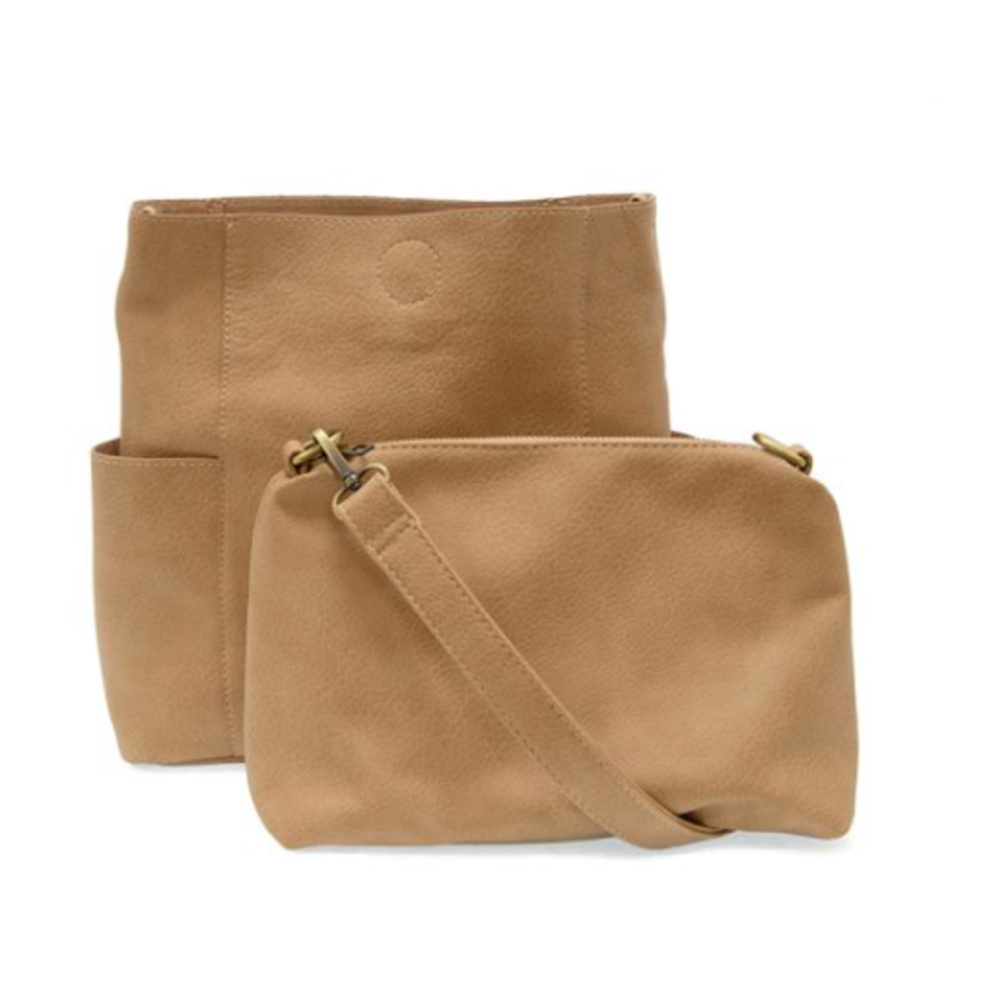 Vegan Leather Side Pocket Bucket Bag