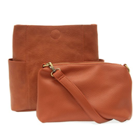 Vegan Leather Side Pocket Bucket Bag