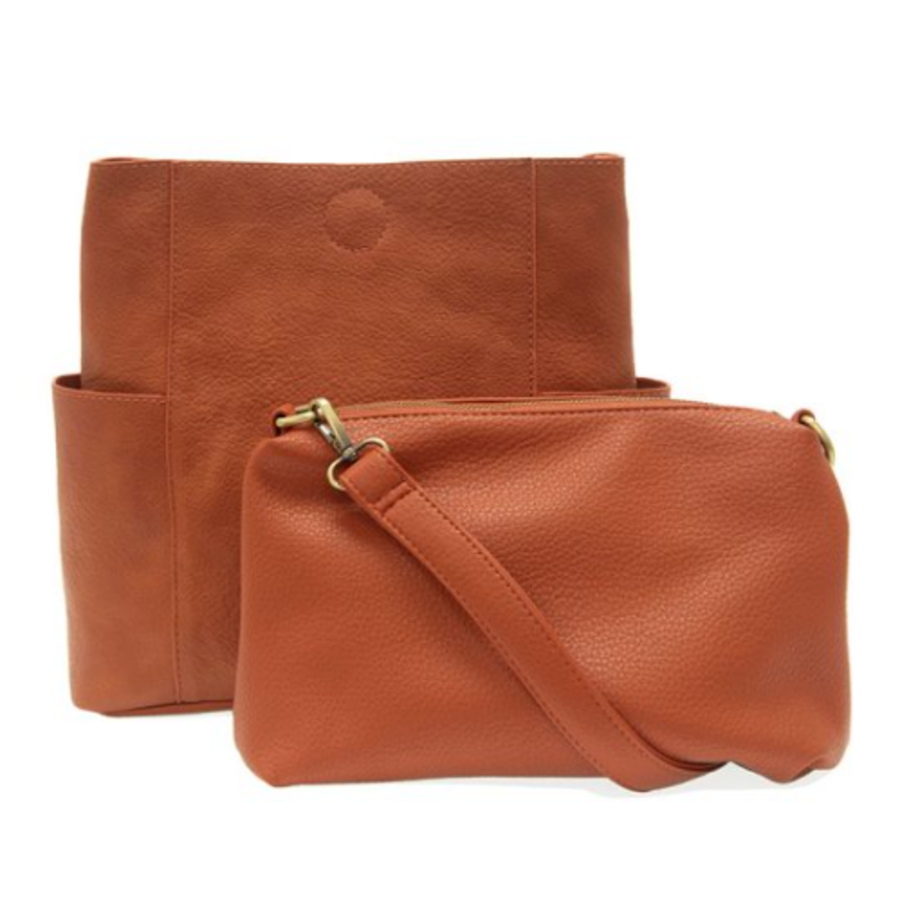 Vegan Leather Side Pocket Bucket Bag