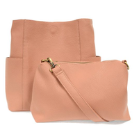 Vegan Leather Side Pocket Bucket Bag