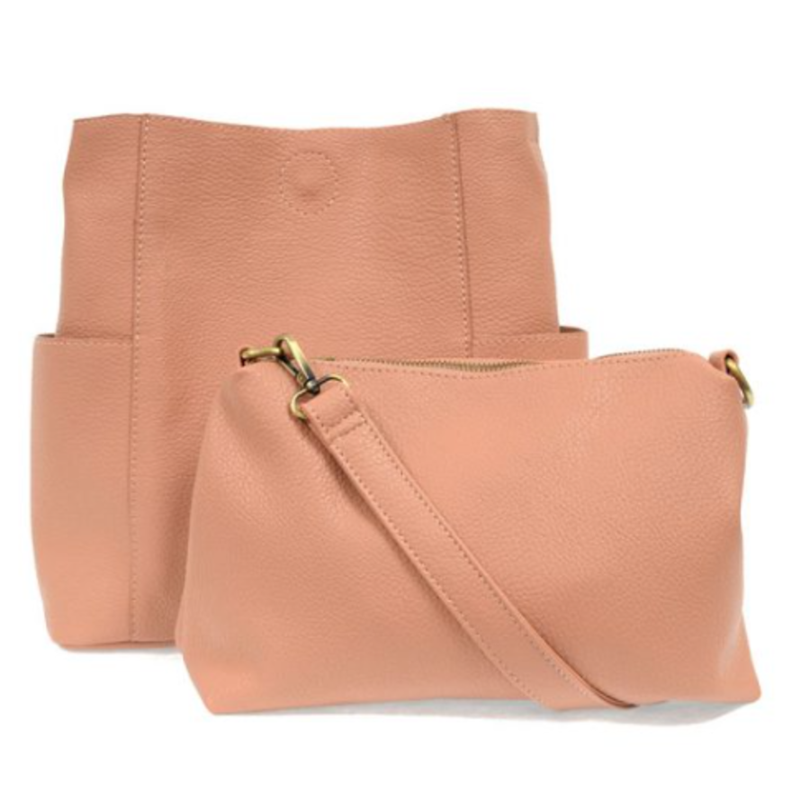 Vegan Leather Side Pocket Bucket Bag