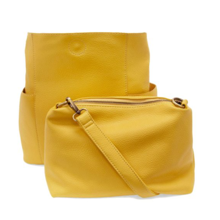 Vegan Leather Side Pocket Bucket Bag