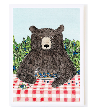 Molly O Bear with Blueberry Pie Card