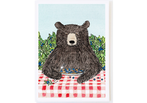  Molly O Bear with Blueberry Pie Card 