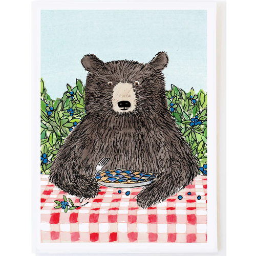  Molly O Bear with Blueberry Pie Card 