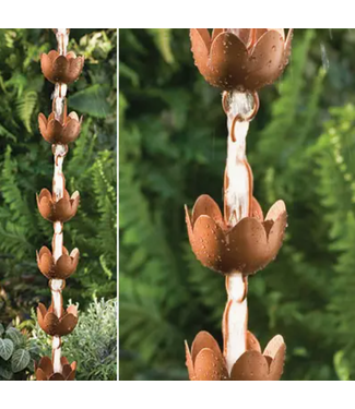Flamed Lily Cup Rain Chain