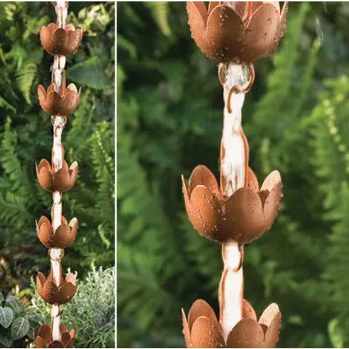  Flamed Lily Cup Rain Chain 