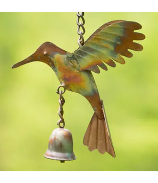 Flamed Hummingbird with Bell Ornament